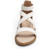 image:imageDREAM PAIRS Girls Gladiator Sandals with Zipper Strappy Sandals ToddlerLittle KidBig KidWhitedenimdenim