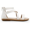 image:imageDREAM PAIRS Girls Gladiator Sandals with Zipper Strappy Sandals ToddlerLittle KidBig KidWhitedenimdenim