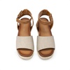 image:imageDREAM PAIRS Girls Platform Wedge Open Toe Espadrille Sandals with Buckle Ankle Strap for Little KidBig KidBeigeTan