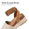 image:imageDREAM PAIRS Girls Platform Wedge Open Toe Espadrille Sandals with Buckle Ankle Strap for Little KidBig KidBeigeTan