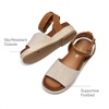 image:imageDREAM PAIRS Girls Platform Wedge Open Toe Espadrille Sandals with Buckle Ankle Strap for Little KidBig KidBeigeTan