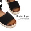 image:imageDREAM PAIRS Girls Platform Wedge Open Toe Espadrille Sandals with Buckle Ankle Strap for Little KidBig KidBlack