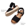 image:imageDREAM PAIRS Girls Platform Wedge Open Toe Espadrille Sandals with Buckle Ankle Strap for Little KidBig KidBlack