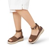 image:imageDREAM PAIRS Girls Platform Wedge Open Toe Espadrille Sandals with Buckle Ankle Strap for Little KidBig KidBrown