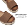 image:imageDREAM PAIRS Girls Platform Wedge Open Toe Espadrille Sandals with Buckle Ankle Strap for Little KidBig KidBrown