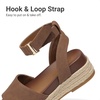image:imageDREAM PAIRS Girls Platform Wedge Open Toe Espadrille Sandals with Buckle Ankle Strap for Little KidBig KidBrown