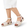 image:imageDREAM PAIRS Girls Platform Wedge Open Toe Espadrille Sandals with Buckle Ankle Strap for Little KidBig KidIvory