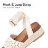 image:imageDREAM PAIRS Girls Platform Wedge Open Toe Espadrille Sandals with Buckle Ankle Strap for Little KidBig KidIvory