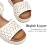 image:imageDREAM PAIRS Girls Platform Wedge Open Toe Espadrille Sandals with Buckle Ankle Strap for Little KidBig KidIvory