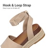 image:imageDREAM PAIRS Girls Platform Wedge Open Toe Espadrille Sandals with Buckle Ankle Strap for Little KidBig KidNude