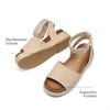 image:imageDREAM PAIRS Girls Platform Wedge Open Toe Espadrille Sandals with Buckle Ankle Strap for Little KidBig KidNude