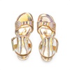 image:imageDREAM PAIRS Girls Sandals Ankle Strap Square Toe Low Heel Crystal Shell Wedding Party Flower Dress Shoes for Little KidsBig KidsGold