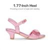 image:imageDREAM PAIRS Girls Sandals Ankle Strap Square Toe Low Heel Crystal Shell Wedding Party Flower Dress Shoes for Little KidsBig KidsPink