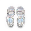 image:imageDREAM PAIRS Girls Sandals Ankle Strap Square Toe Low Heel Crystal Shell Wedding Party Flower Dress Shoes for Little KidsBig KidsRainbowSilver