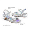 image:imageDREAM PAIRS Girls Sandals Ankle Strap Square Toe Low Heel Crystal Shell Wedding Party Flower Dress Shoes for Little KidsBig KidsRainbowSilver
