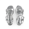 image:imageDREAM PAIRS Girls Sandals Ankle Strap Square Toe Low Heel Crystal Shell Wedding Party Flower Dress Shoes for Little KidsBig KidsSilver