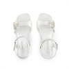 image:imageDREAM PAIRS Girls Sandals Ankle Strap Square Toe Low Heel Crystal Shell Wedding Party Flower Dress Shoes for Little KidsBig KidsWhite