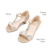 image:imageDREAM PAIRS Girls Sandals Ankle Strap TStrap Low Heel Pearl Bow Flower Pump Dress Wedding Party Shoes for Little KidBig KidGold