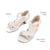 image:imageDREAM PAIRS Girls Sandals Ankle Strap TStrap Low Heel Pearl Bow Flower Pump Dress Wedding Party Shoes for Little KidBig KidIvory