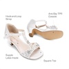 image:imageDREAM PAIRS Girls Sandals Ankle Strap TStrap Low Heel Pearl Bow Flower Pump Dress Wedding Party Shoes for Little KidBig KidIvory