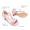 image:imageDREAM PAIRS Girls Sandals Ankle Strap TStrap Low Heel Pearl Bow Flower Pump Dress Wedding Party Shoes for Little KidBig KidPink