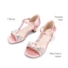 image:imageDREAM PAIRS Girls Sandals Ankle Strap TStrap Low Heel Pearl Bow Flower Pump Dress Wedding Party Shoes for Little KidBig KidPink