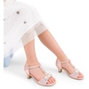image:imageDREAM PAIRS Girls Sandals Ankle Strap TStrap Low Heel Pearl Bow Flower Pump Dress Wedding Party Shoes for Little KidBig KidPink