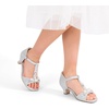 image:imageDREAM PAIRS Girls Sandals Ankle Strap TStrap Low Heel Pearl Bow Flower Pump Dress Wedding Party Shoes for Little KidBig KidSilver