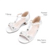 image:imageDREAM PAIRS Girls Sandals Ankle Strap TStrap Low Heel Pearl Bow Flower Pump Dress Wedding Party Shoes for Little KidBig KidWhite