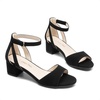 image:imageDREAM PAIRS Girls Sandals Chunky Pump Ankle Strap High Heels Dress Open Toe Flower Wedding Party for Little Big KidBlack