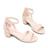 image:imageDREAM PAIRS Girls Sandals Chunky Pump Ankle Strap High Heels Dress Open Toe Flower Wedding Party for Little Big KidNude