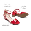 image:imageDREAM PAIRS Girls Sandals Chunky Pump Ankle Strap High Heels Dress Open Toe Flower Wedding Party for Little Big KidRed