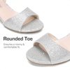 image:imageDREAM PAIRS Girls Sandals Chunky Pump Ankle Strap High Heels Dress Open Toe Flower Wedding Party for Little Big KidSilverglitter