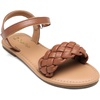 image:imageDREAM PAIRS Girls Sandals Classic Open Toe Braided Flat Sandals Summer Dress ShoesBrown