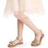 image:imageDREAM PAIRS Girls Sandals Classic Open Toe Braided Flat Sandals Summer Dress ShoesGold