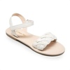 image:imageDREAM PAIRS Girls Sandals Classic Open Toe Braided Flat Sandals Summer Dress ShoesIvory
