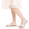 image:imageDREAM PAIRS Girls Sandals Classic Open Toe Braided Flat Sandals Summer Dress ShoesIvory