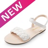 image:imageDREAM PAIRS Girls Sandals Classic Open Toe Braided Flat Sandals Summer Dress ShoesIvory