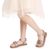 image:imageDREAM PAIRS Girls Sandals Classic Open Toe Braided Flat Sandals Summer Dress ShoesRose Goldmetallic