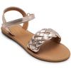 image:imageDREAM PAIRS Girls Sandals Classic Open Toe Braided Flat Sandals Summer Dress ShoesRose Goldmetallic