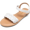 image:imageDREAM PAIRS Girls Sandals Classic Open Toe Braided Flat Sandals Summer Dress ShoesWhite