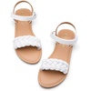 image:imageDREAM PAIRS Girls Sandals Classic Open Toe Braided Flat Sandals Summer Dress ShoesWhite