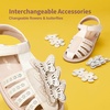 image:imageDREAM PAIRS Girls Sandals ClosedToe Sandals with Interchangeable DIY Flower Dress Summer Shoes ToddlerLittle KidIvorypu