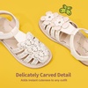 image:imageDREAM PAIRS Girls Sandals ClosedToe Sandals with Interchangeable DIY Flower Dress Summer Shoes ToddlerLittle KidIvorypu