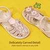 image:imageDREAM PAIRS Girls Sandals ClosedToe Sandals with Interchangeable DIY Flower Dress Summer Shoes ToddlerLittle KidPink