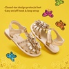 image:imageDREAM PAIRS Girls Sandals ClosedToe Sandals with Interchangeable DIY Flower Dress Summer Shoes ToddlerLittle KidRose Gold