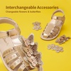 image:imageDREAM PAIRS Girls Sandals ClosedToe Sandals with Interchangeable DIY Flower Dress Summer Shoes ToddlerLittle KidRose Gold