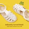 image:imageDREAM PAIRS Girls Sandals ClosedToe Sandals with Interchangeable DIY Flower Dress Summer Shoes ToddlerLittle KidWhite