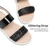 image:imageDREAM PAIRS Girls Sandals Glitter Two Strapped Casual Open Toe Sandals Little KidBig KidBlack