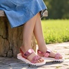 image:imageDREAM PAIRS Girls Sandals Glitter Two Strapped Casual Open Toe Sandals Little KidBig KidHot Pink